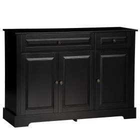 Modern Black Sideboard Buffet with Cupboards Drawers Shelves for Living Room Kitchen Storage