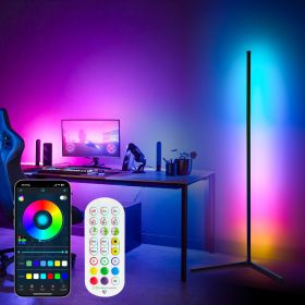 55"H RGB Corner Floor Lamp, Smart LED Lights, Support App, Remote control,  Music Sync, for game room, bedroom, livingroom, party