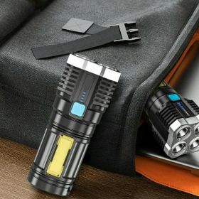 2024 POWERFUL Tactical Quad-Core Super Bright Torch LED Flashlight USB Rechargeable Camping (Option: W12480379)