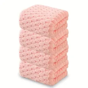 Waffle Ultra-soft Bath Towel 4/1pc, Super Absorbent And Quick-drying Adult Ultra-fine Fiber Towel, Quick-drying Textured Towel, Soft Spa And Fitn (Option: 4pcspink)