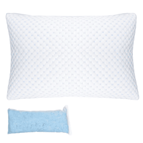 1Pc Shredded Memory Foam Pillow Adjustable Cool Pillow With Extra (Option: White-Queen Size)