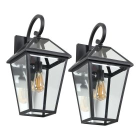 Modern Outdoor Waterproof Wall Lamp 2pack (Option: Black)