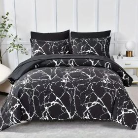Black Marble Pattern Bed Set (Option: Twin)