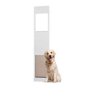 VEVOR Dog Door for Sliding Glass Door, 75 7/8"-80 11/16" Adjustable Height Doggy Door for Sliding Doors (size: Size XL)
