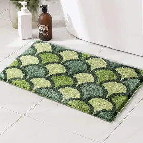 Bathroom Rug 20x32 Non Slip Fluffy Teal Bath Mat For Bathroom Floor Washable Plush Luxury Bath Rug For Tub Soft Shaggy Absorbent Shower Sink Mat (Option: Clover31x20IN)