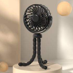 Rechargeable Stroller Fan With Flexible Tripod Clip, Portable Fan For Baby Car Seat, Crib, Travel, Treadmill & Bed - 3 Speed Quiet Personal Cooli (Option: Black)